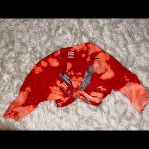 Nike tie dye cropped shirt